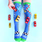 Kids racing cars socks – colorful MADMIA design