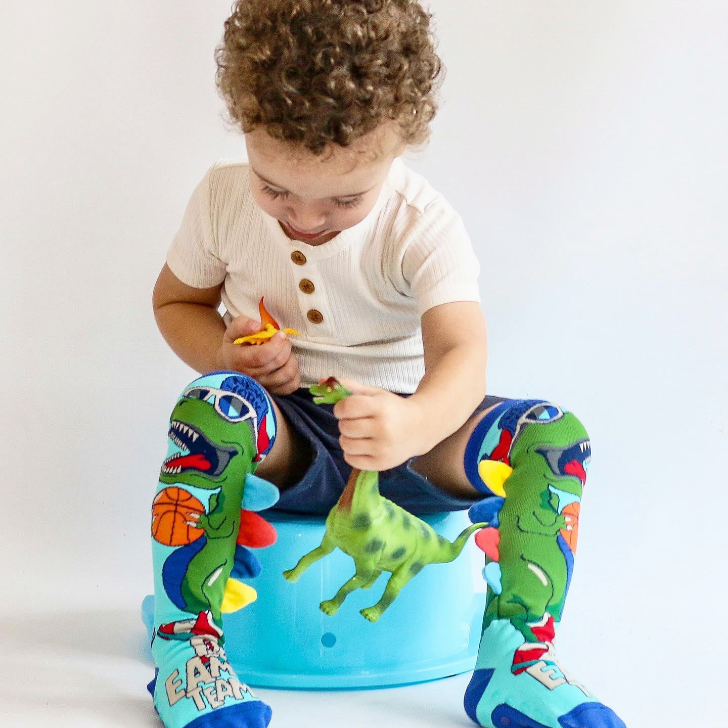 Spalvingos vaikiškos kojinės su dinozaurais – children socks