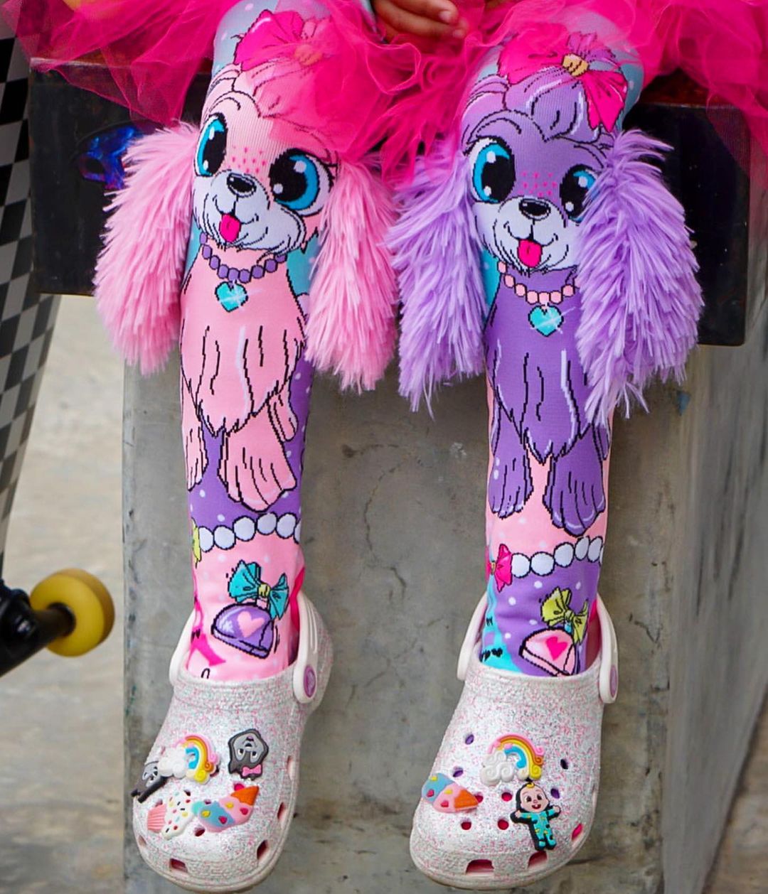 Stilingos mergaitiškos kojinės COCO IN PARIS su 3D detalėmis