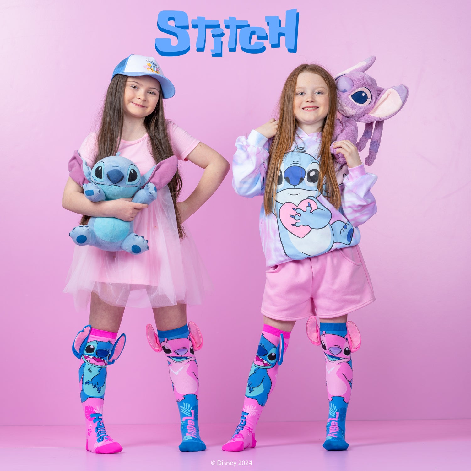 Vaikiškos kojinės Stitch & Angel – spalvingas Disney duetas