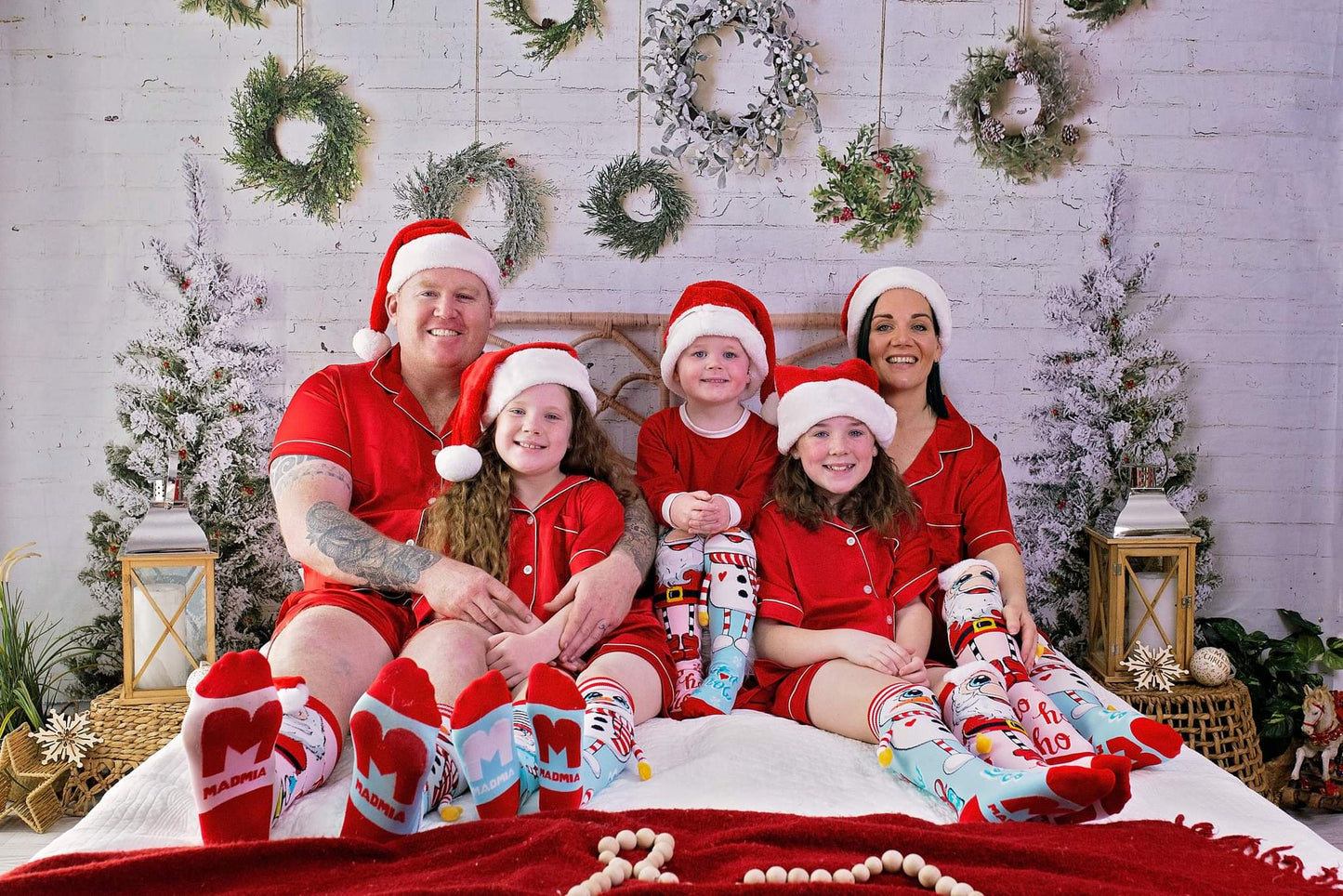 Kalėdinės vaikiškos kojinės MADMIA  SANTA & SNOWMAN - Hugogo